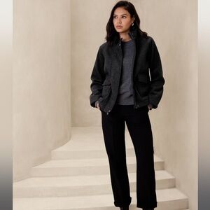 Banana Republic Brushed Short Jacket in Dark Charcoal